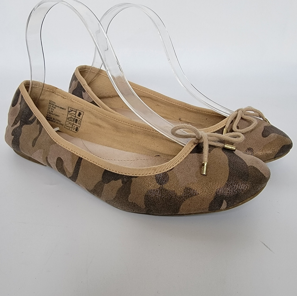 Lands' End Camo Ballet Flats, Size 8.5
